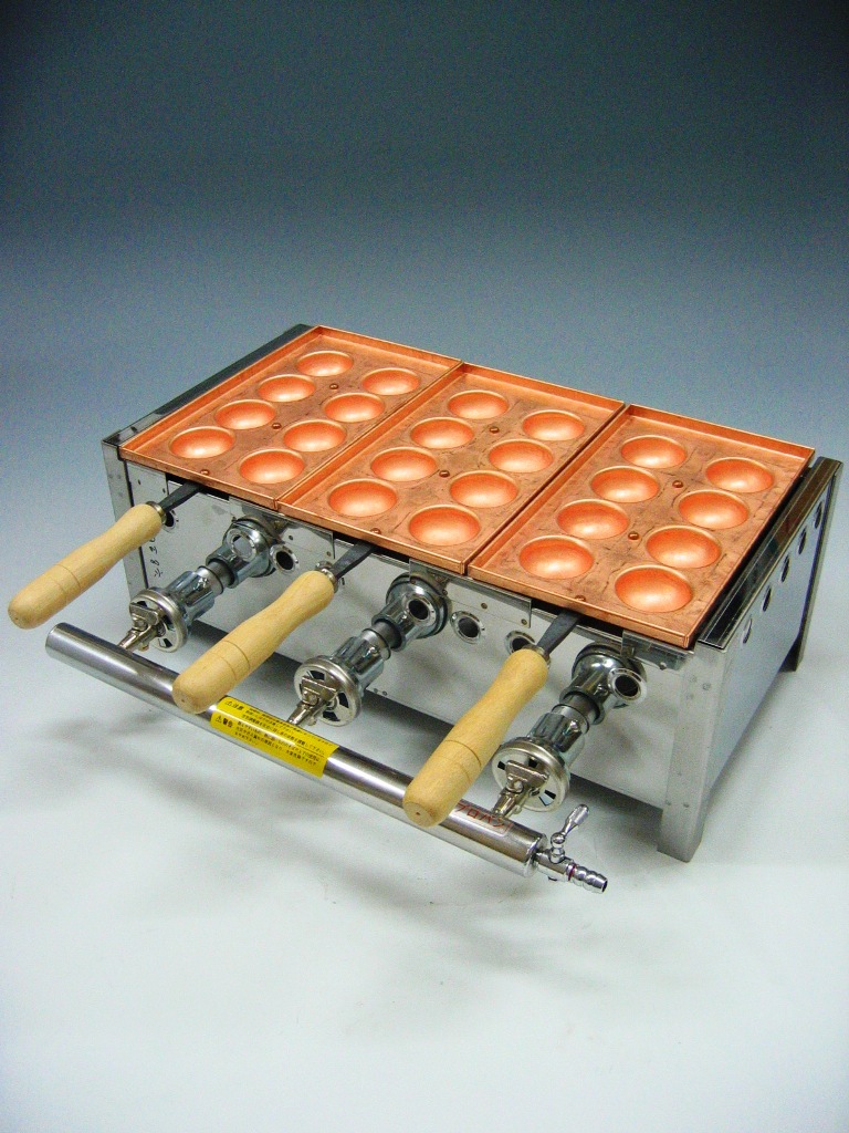 明石焼き器 8穴 1連：鉄板焼き器・たこ焼き器などを扱う厨房機器の専門 