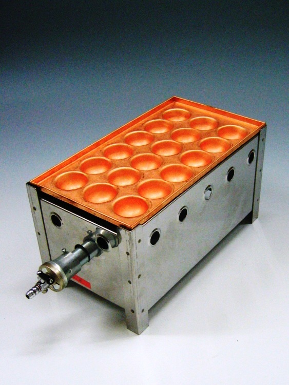 たこ焼き器18穴 銅板 1連：鉄板焼き器・たこ焼き器などを扱う厨房機器
