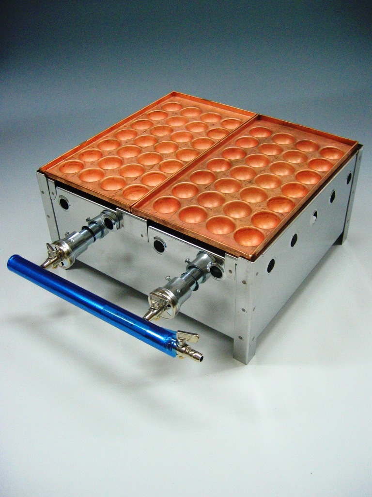 たこ焼き器28穴 銅板 1連：鉄板焼き器・たこ焼き器などを扱う厨房機器